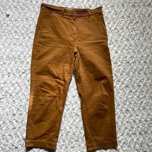 Everlane Straight-Leg Crop, Gold color, 12